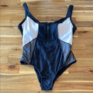 Baku Australia Black, Metallic and White One-Piece Swimsuit size 10